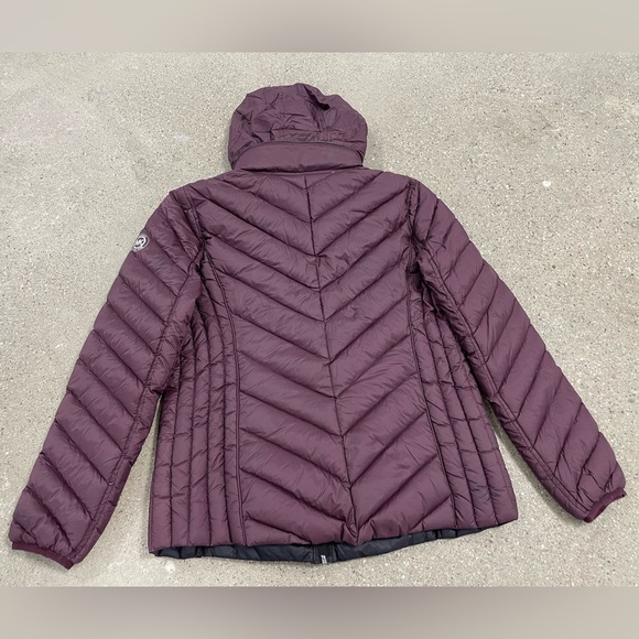 Michael Kors Purple Down Feather Filled Packable Puffer Winter Coat Jacket Large - Picture 10 of 16
